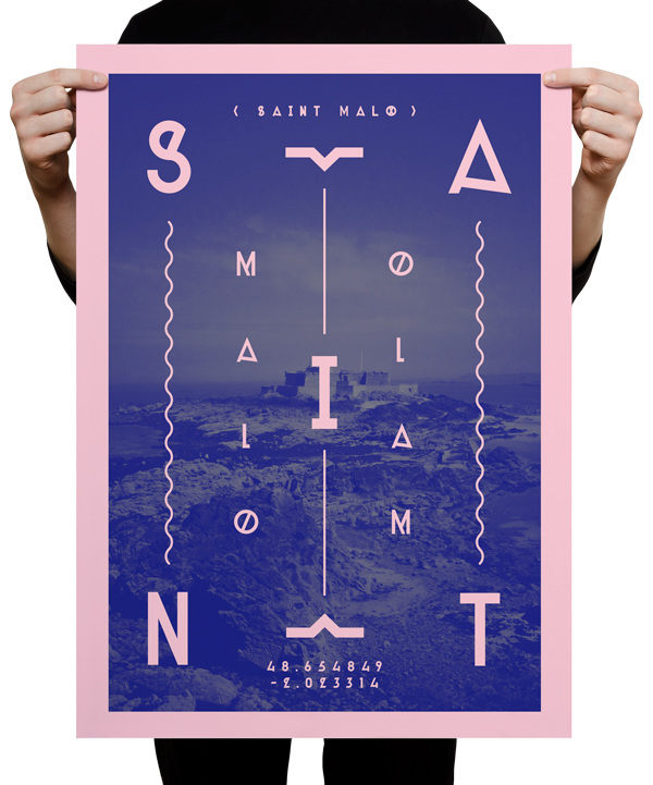 france saint malo poster alpine design Typeface