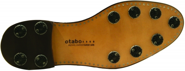 Otabo Custom custom fit shoes outsoles leather golf hand finished leather waterjet polymer material oak bark tanning