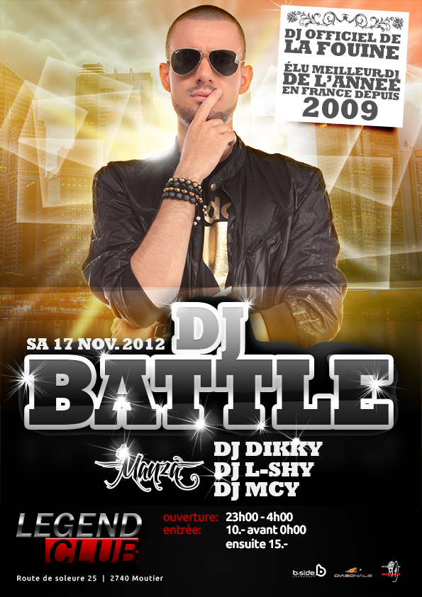 print flyer night club club legend moutier party weekend