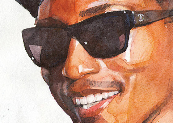 dzivnel watercolor Pharrell happy