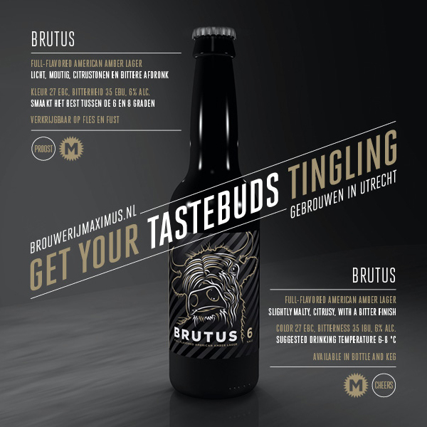 Brouwerij Maximus  beer bottles label design pandora brutus Stout 8 stout 6 saison bock leffegoldstein utrecht Graphic Designer