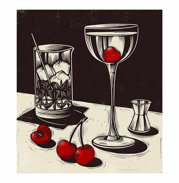 'Behind the Bar' - Cocktail book illustrations