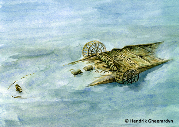 Shipwreck Artist's Impression North Sea watercolour maritime heritage
