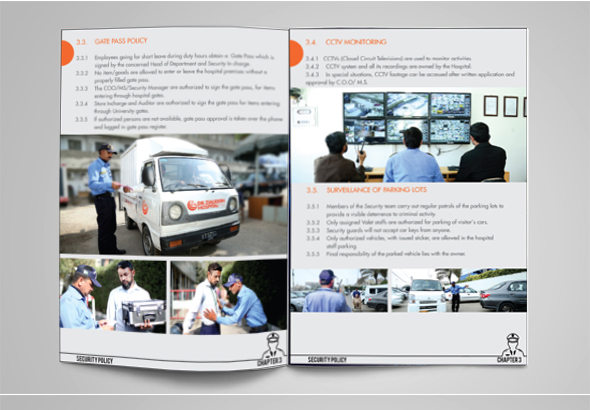 security Policy booklet design designer graphics hospital