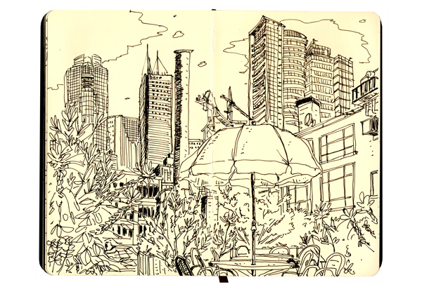 ink Landscape Toronto sketchbook
