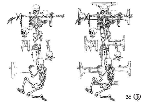 skulls skeletons skull skeleton bones E1 vector Illustrator crucifix jesus christ Christianity