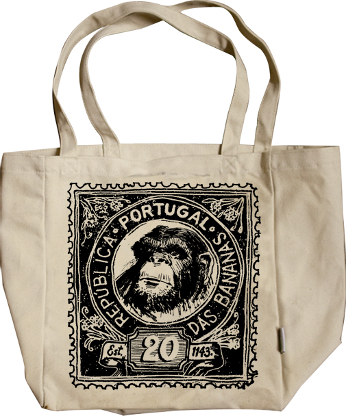 vintage Portugal stamp shirt Republic monkey ape