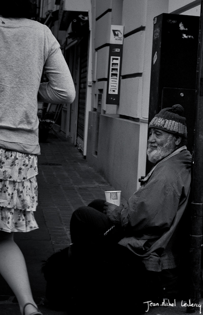 homeless Street beggar man woman poor