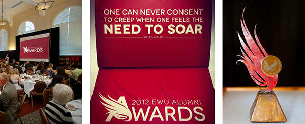 logo logos wing feather eagle ewu Eastern red Awards Event alumni