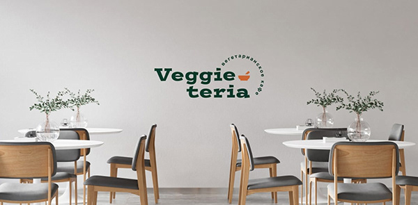 Vegetarian cafe brand identity