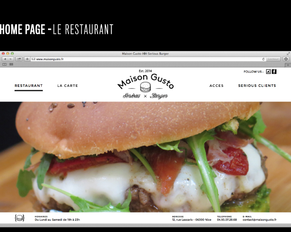 Webdesign UI ux maisongusto Burgers serious illustration branding type development HTML css maison gusto