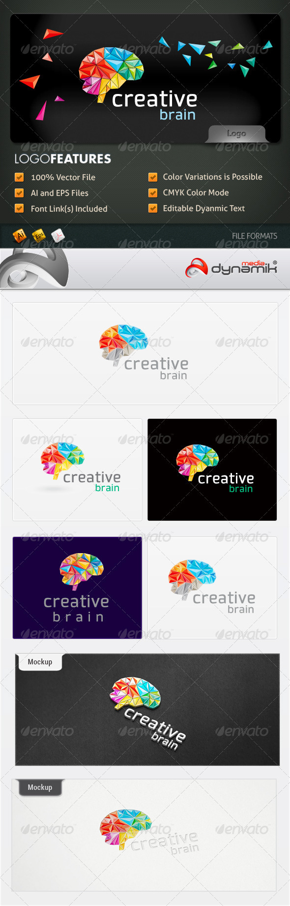 "brain mind polygon craft muticolor crystal colorful glass business creative corporote Unique professional application Web