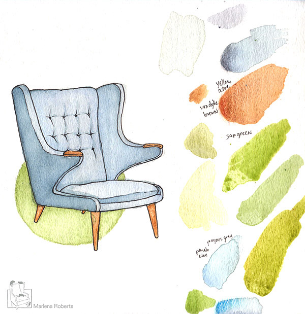 furniture watercolors