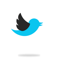 tweeter Icon bird Silhouette speech bubble motion blue staging gif Fly talk comment Testimonial tweet