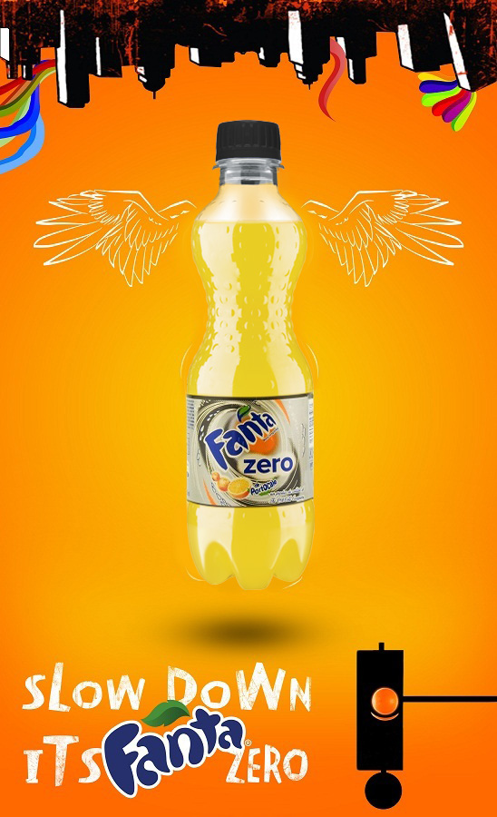 fanta zero drink orange city upside down bouteil Algeria