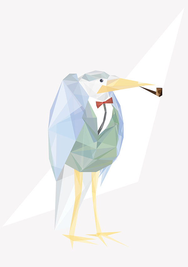 owl heron mallard bird triangle crystal