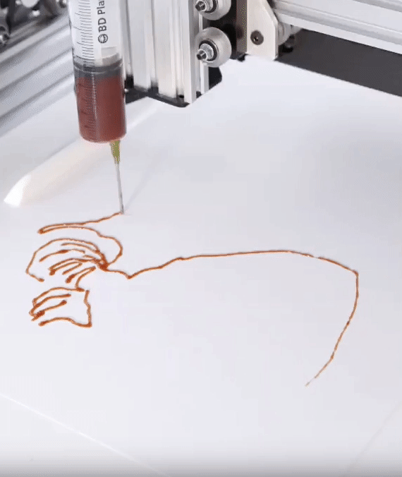 popeyes printer art sauce machine robot Drawing  product portrait ai