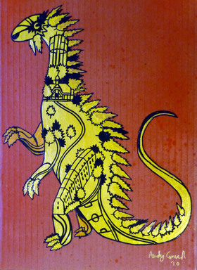 Andy Council art Dinosaur Bristol Exhibition  cardboard