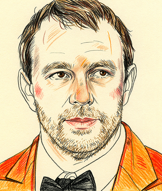 bryan ferry Paul smith Guy Ritchie don delillo portrait colored pencil spot illustration PORTRAIT DRAWING