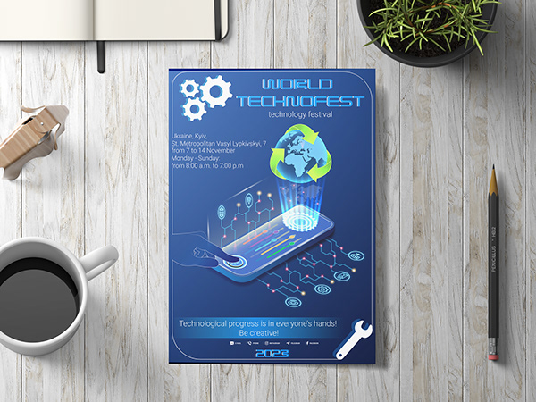 Flyer design for the "WORLD TECHNOFEST" festival