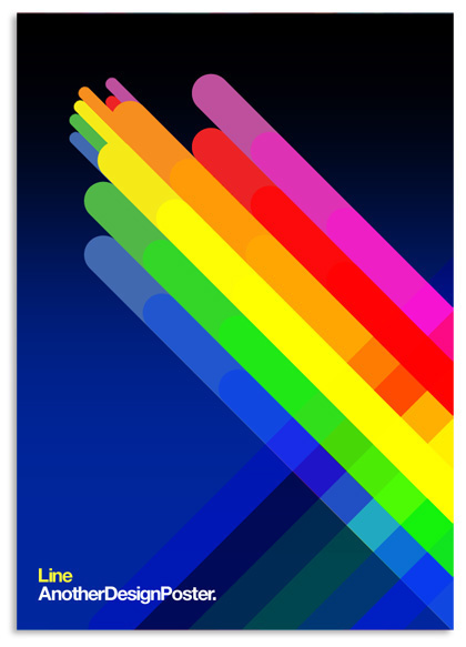 red pink yellow black blue green pixel poster spectrum colour helvetica graphic stripes Space  line motion curves spin bright prog