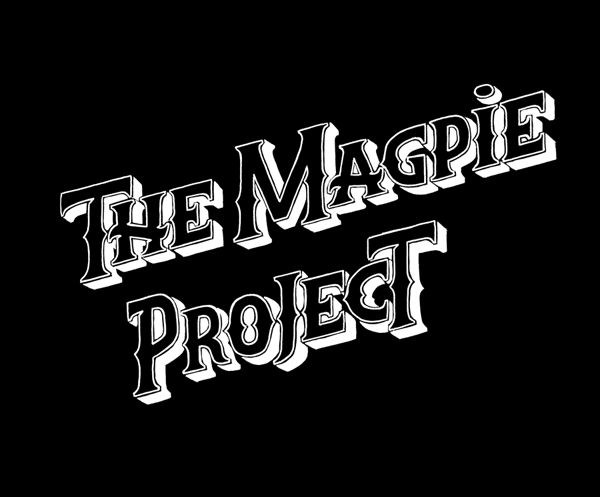 magpie Project type lettering handmade art agency London bird