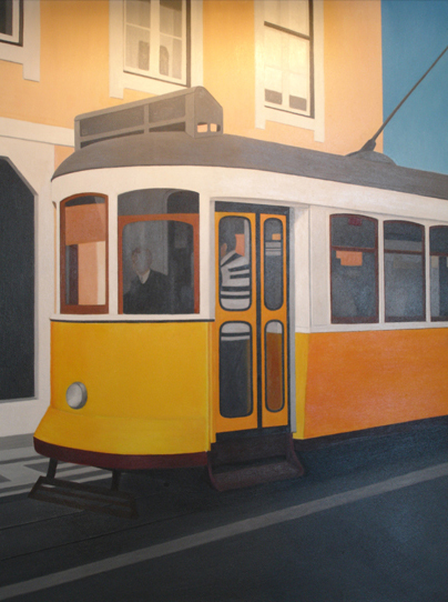 carmen maura pintora painter tranvia tramway oil on canvas Oil on wood