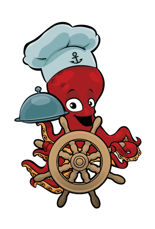 octopus Mascot quarteira seafood gastronomy Illustrator