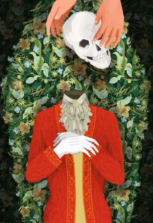 Editorial Illustration nautilus cranioklepty skull floral Theft thesis