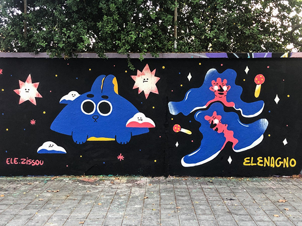 Space, collaborative mural