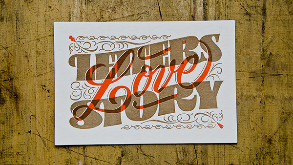 LETTERS LOVE STORY - Letterpress Postcards