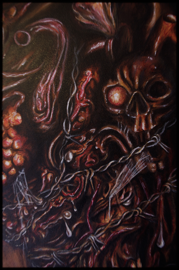 funboydamn POSTATOMICART macabre dark paint decay surrealism horror anatomy heart