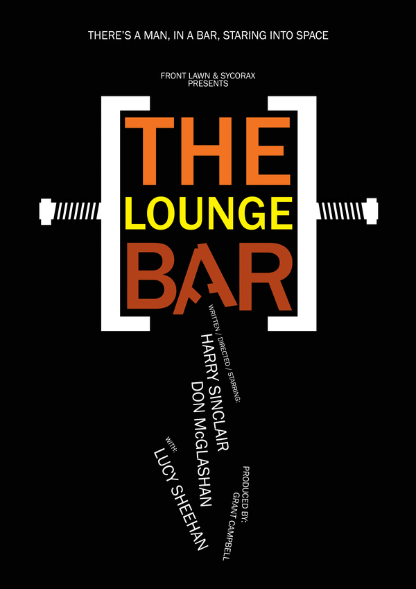 movie movie poster The Lounge Bar short film Harry Sinclair Don McGlashan typographic Paul Rice Ireland
