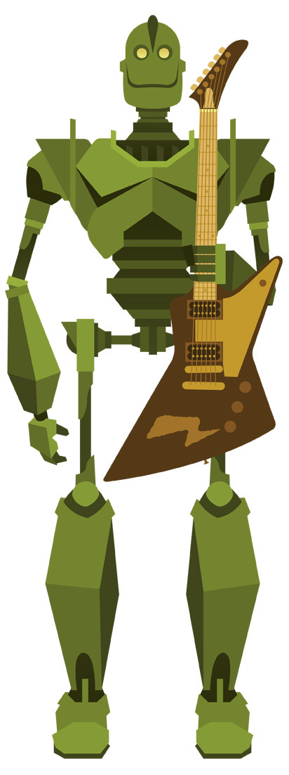 robot  poster vector green
