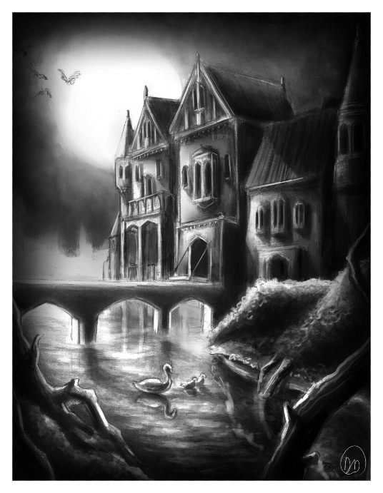 black and white gothic Gothic Art horror Horror Art ILLUSTRATION  ink painting   sketch TRADITIONAL ART