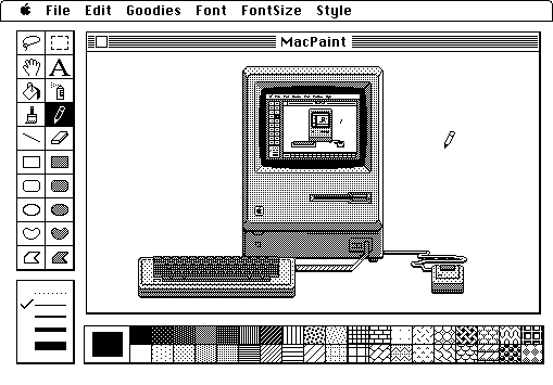 MacPaint Macintosh ukiyo-e apple japanese woodblock Claris Susan kare steve Jobs bill atkinson Hashiguchi goyo