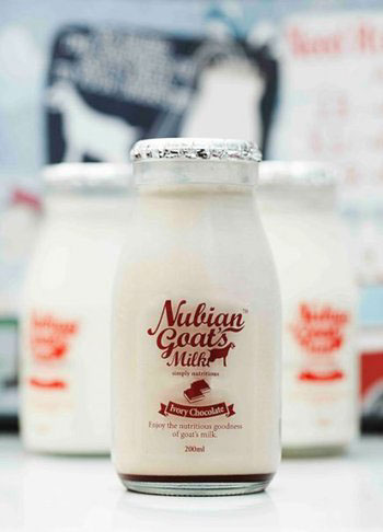 milk goat's milk goat bottle Packaging logo red Kiosk Fruit colorful vector