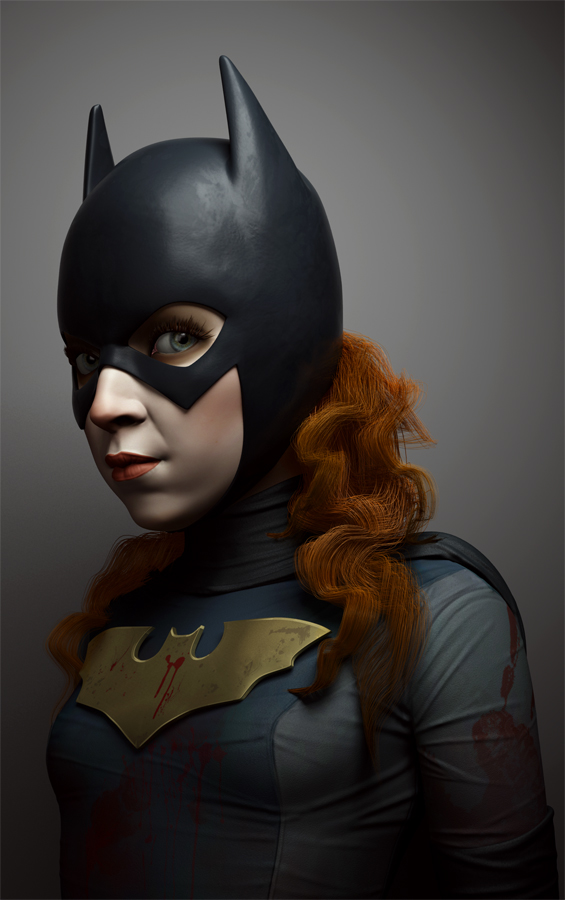 Batgirl 3D Character girl redhair SuperHero mask portrait dc comic