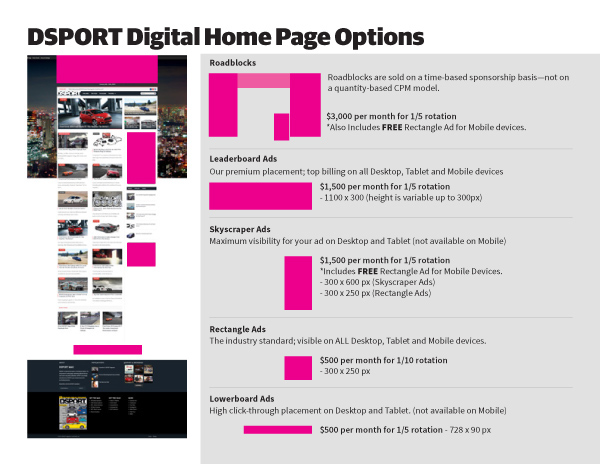 media kits redesign sales materials DSport