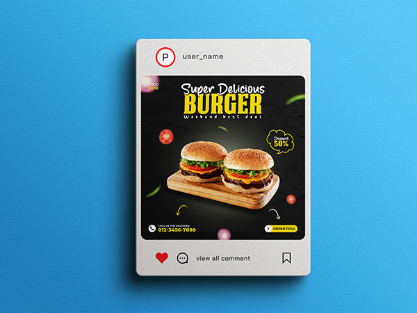 Social Media Design | Food Instagram Banner | Facebook