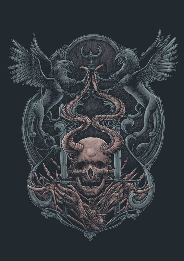 art artwork dark skull