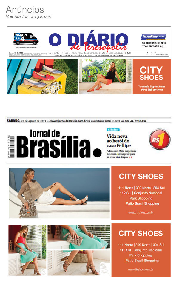anúncio agosto city shoes revista jornal