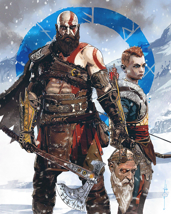 SET-Action Figure Kratos-Thor e Atreus - God Of War - 3D CREATIONS OFICIAL