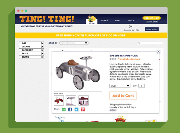 e-commerce toy store Website