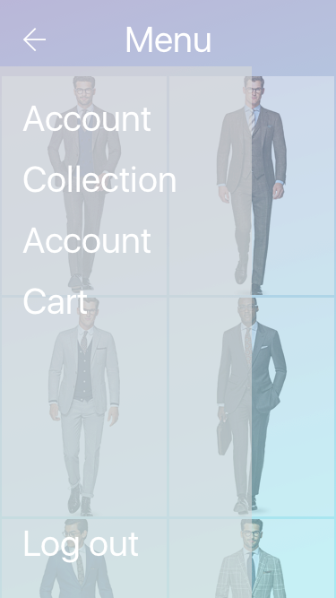 UI mobile Clothing suits Mockup