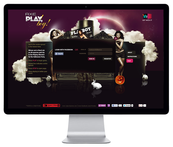 axe  play boy Website digital interactive game campaign UI ux Web Hot sexy magazine center spred