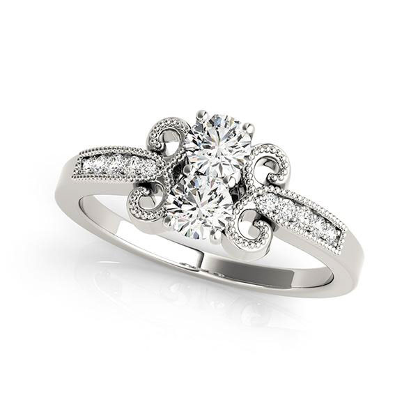 two stone ring 2 stone rings Diamond engagement rings wedding rings MyBridalRing Los Angeles California usa