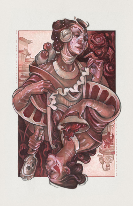 Card Art playing card queen of hearts fantasy book illustration Poker Card Deck cards