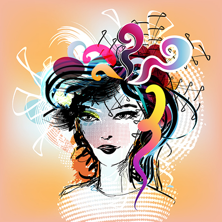 fashion illustration digital illustration Vector Illustration stock vector floral spring Retro Pop Art art doodle inspire