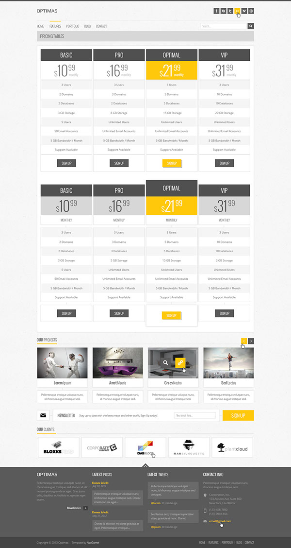 Blog business clean corporate creative customizable modern portfolio Responsive retina touch Unique yellow themeforest envato